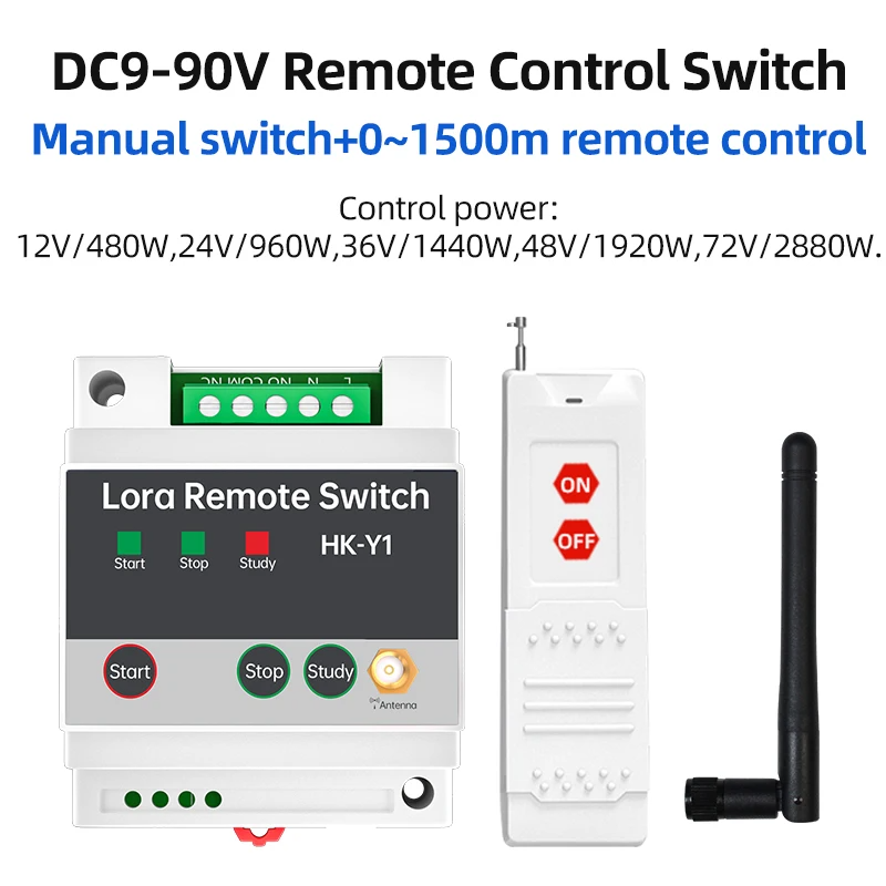 500M 9-90V Remote Wireless Remote Switch Water Pump Car Remote Power Controller