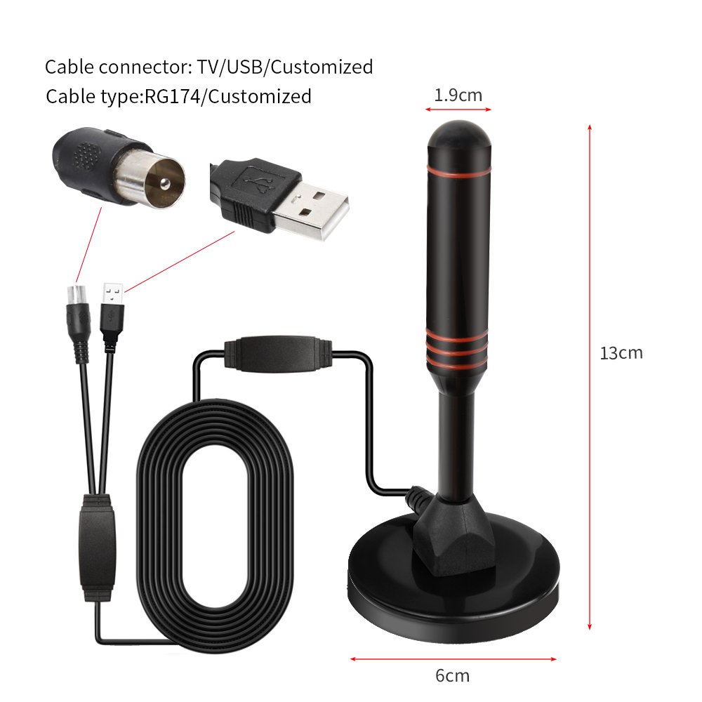 2023 Hot Sale Aerial Hdtv Digital Antena Tv Amplified Uhf Vhf Outdoor Indoor Tv Antenna With Magnet Base