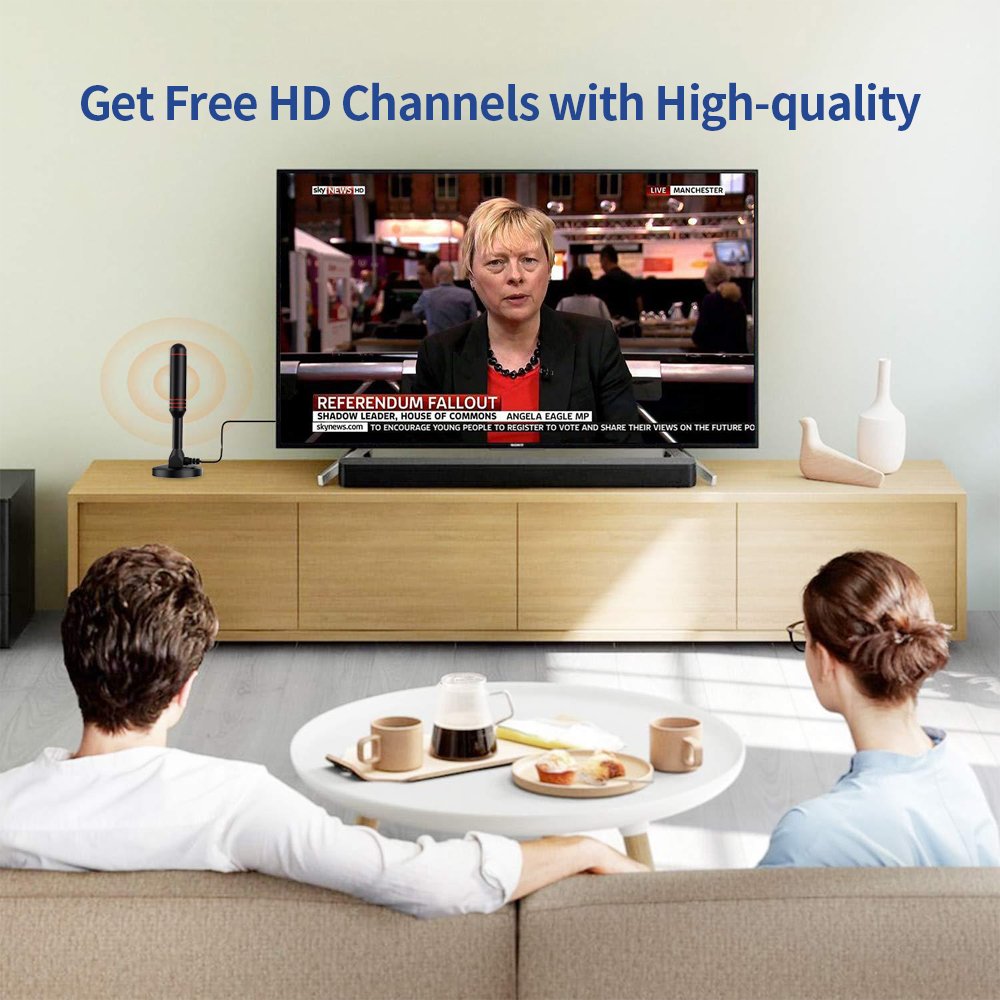 2023 Hot Sale Aerial Hdtv Digital Antena Tv Amplified Uhf Vhf Outdoor Indoor Tv Antenna With Magnet Base