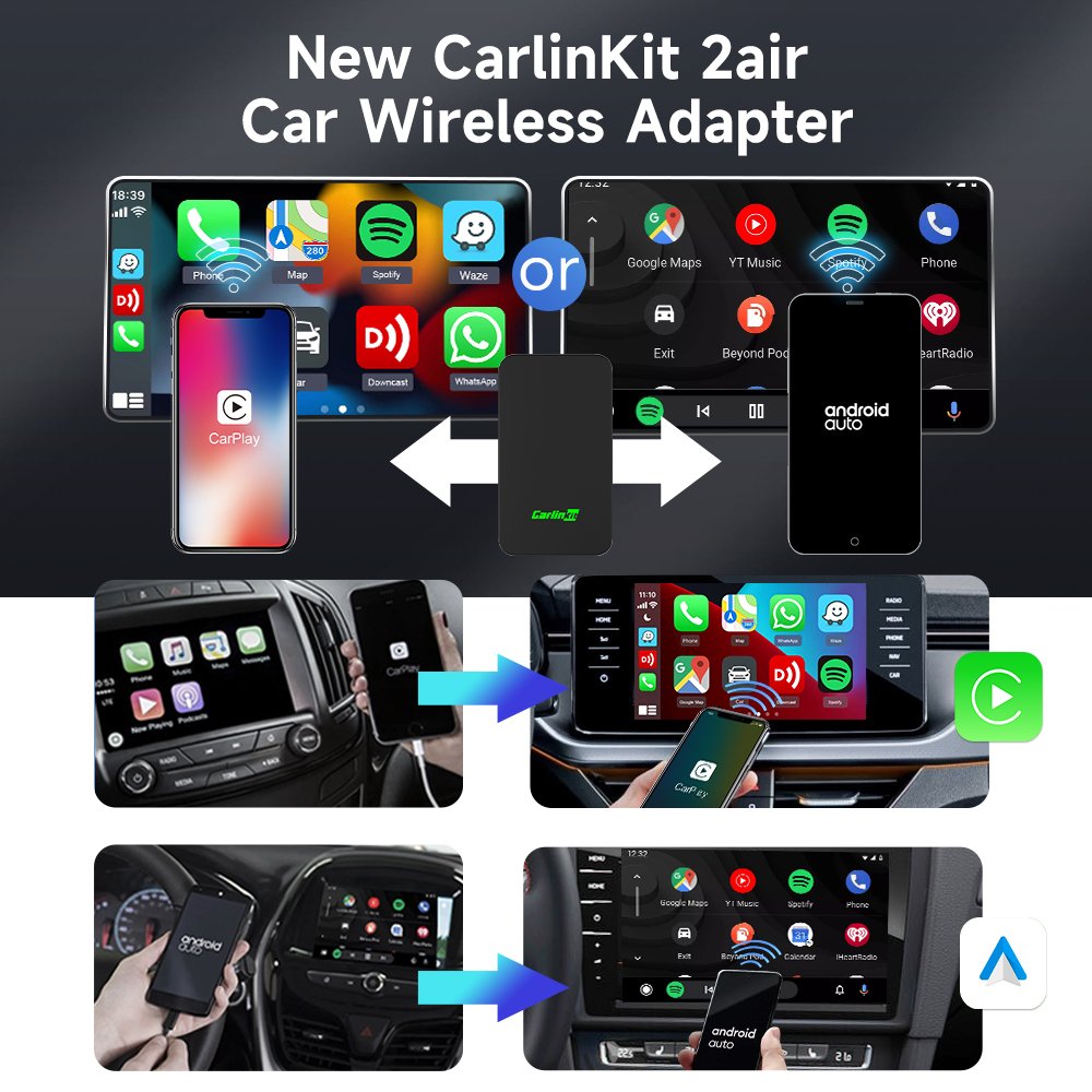 Carlink Portatil Wireless Carplay Adapter Cars Android Bluetooth Auto Dongle Ai Box Carlinkit 50 5.0 for Iphone Apple
