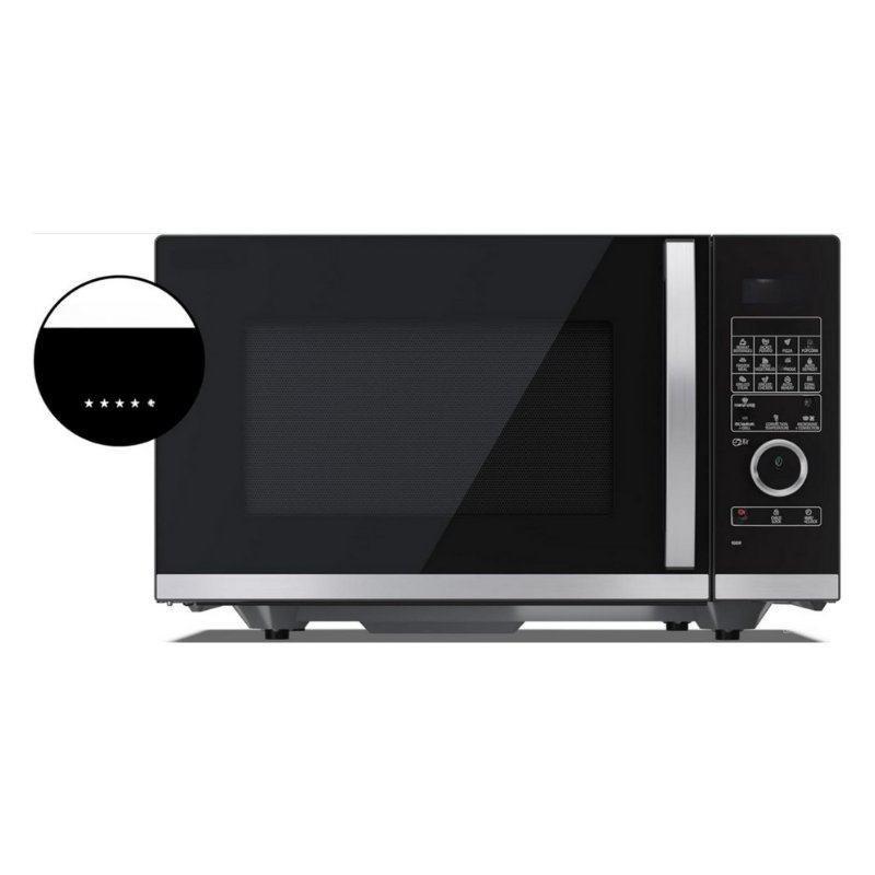 NEW 25 Litre 900W Digital FLATBED Combination Microwave Oven with 1050W Grill, 10 Power Levels, ECO Mode - Black
