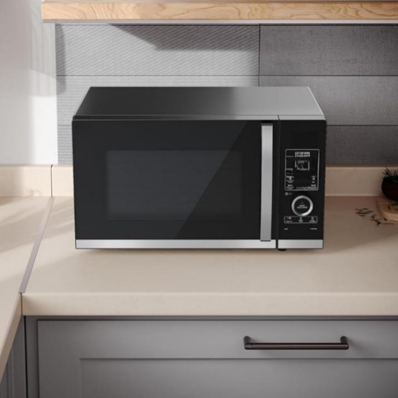 NEW 25 Litre 900W Digital FLATBED Combination Microwave Oven with 1050W Grill, 10 Power Levels, ECO Mode - Black