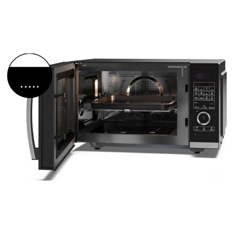 NEW 25 Litre 900W Digital FLATBED Combination Microwave Oven with 1050W Grill, 10 Power Levels, ECO Mode - Black