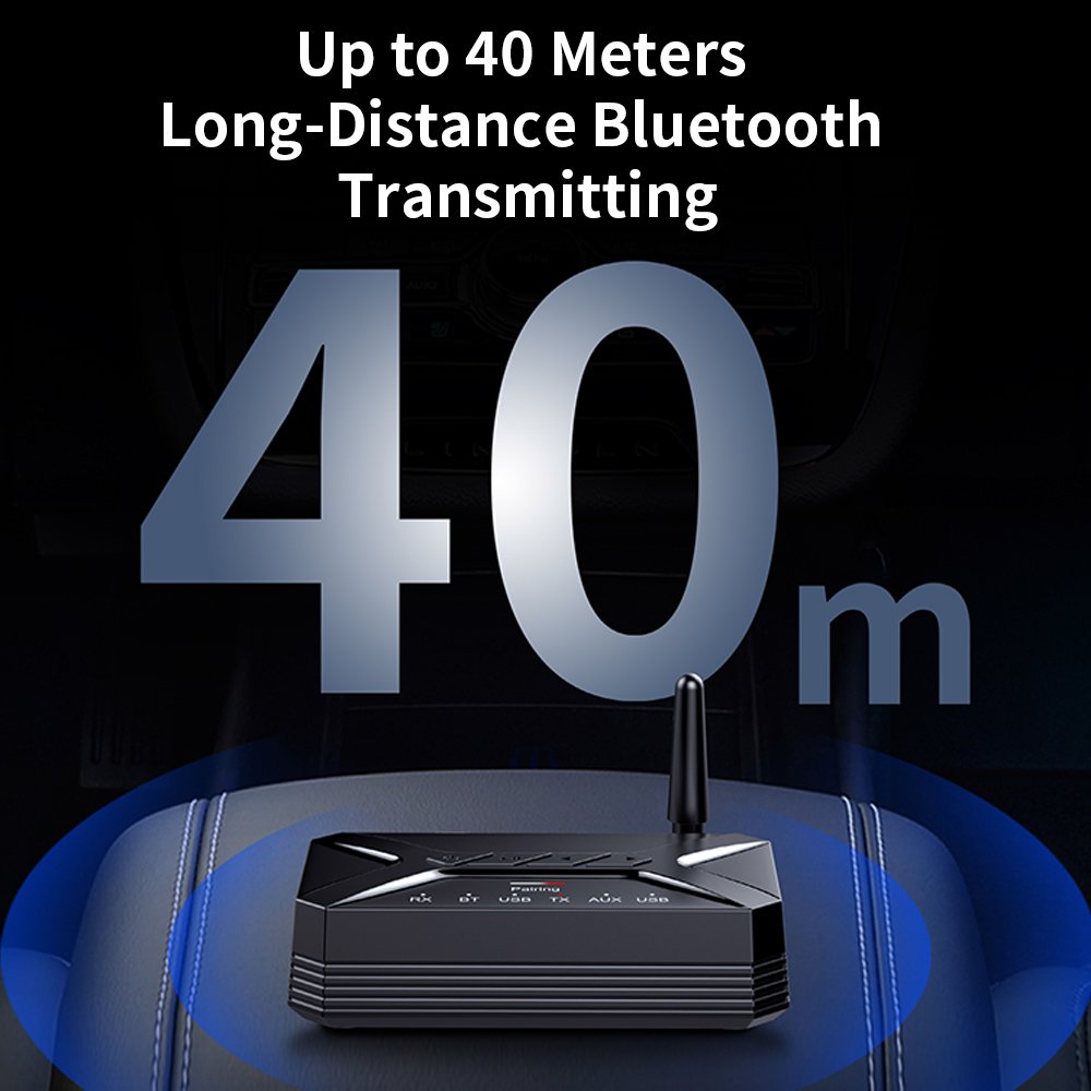 HIGI Wireless Bluetooth Receiver Long Range 40M Transmitter for PC/TV/Speaker/Headphone