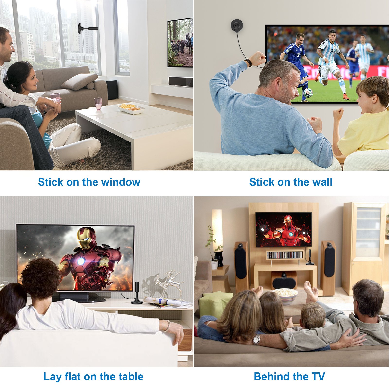 Wholesale DVB-T DVBT-2 ATSC ISDB-T VHF UHF Amplified Home Indoor Magnetic Base 50W Indoor Tv Antenna Indoor Digital Tv Aerial