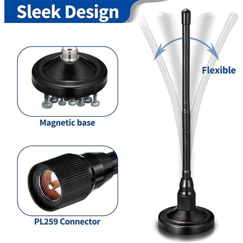 27MHz Car Antenna Ham Radio CB Radio Antenna With Magnetic Base Long Range Outdoor WiFi Antenna