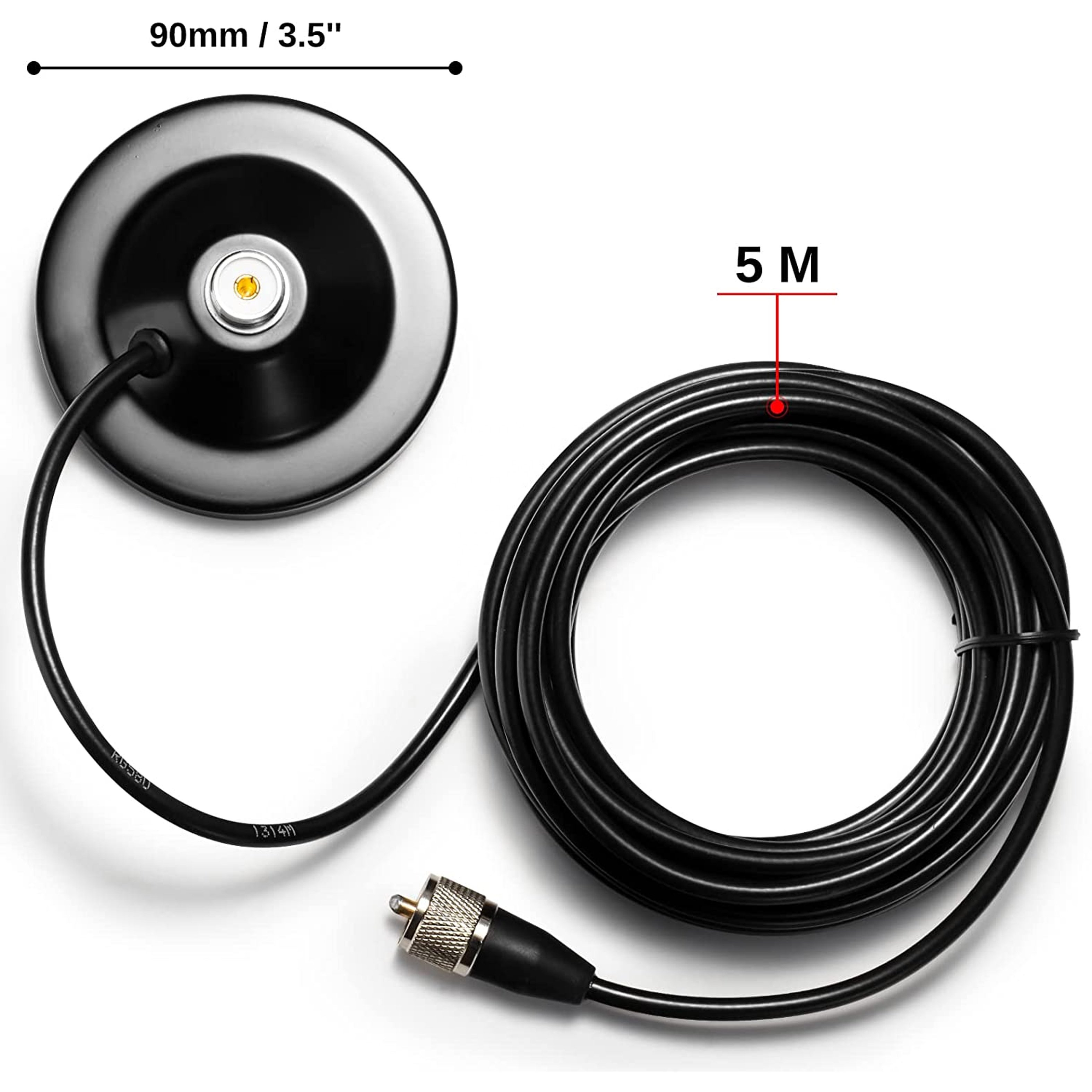 Wholesale Magnetic base Diameter 90mm Magnet Mount with UHF-Male 4.5M RG58 Cable for Car Mobile Radios