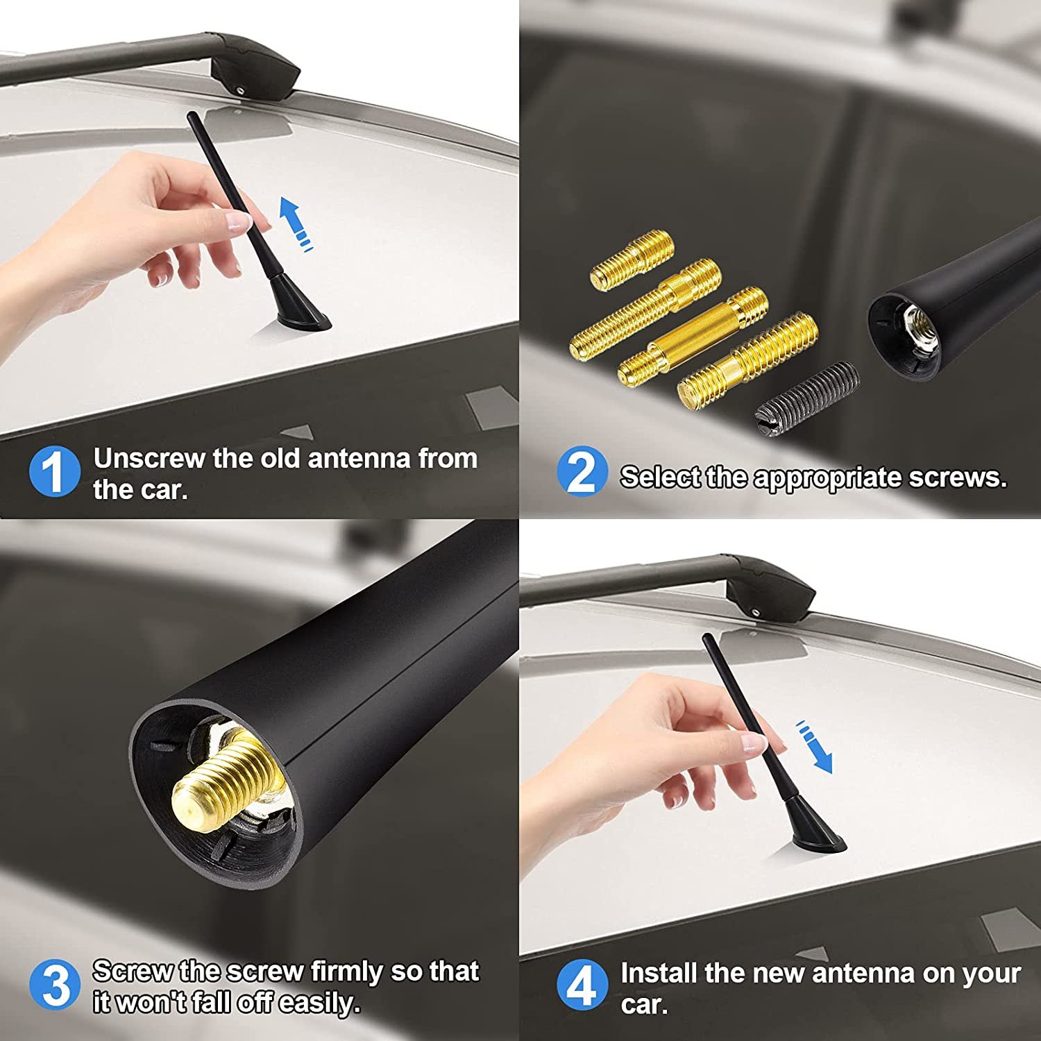 Auto Car Accessories Roof Antenna Aerial FM/AM Radio Signal Decoration Car Trim Universal