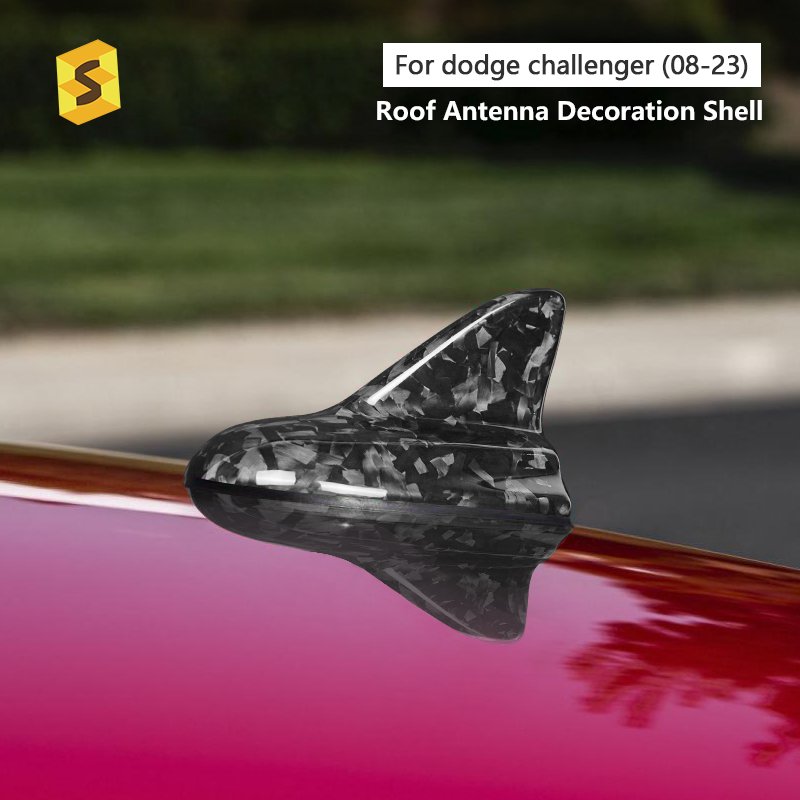 Shasha Carbon Fiber Roof Antenna Decoration Shell Carbon Fiber Car Accessories for Dodge Challenger SRT 2008-2023
