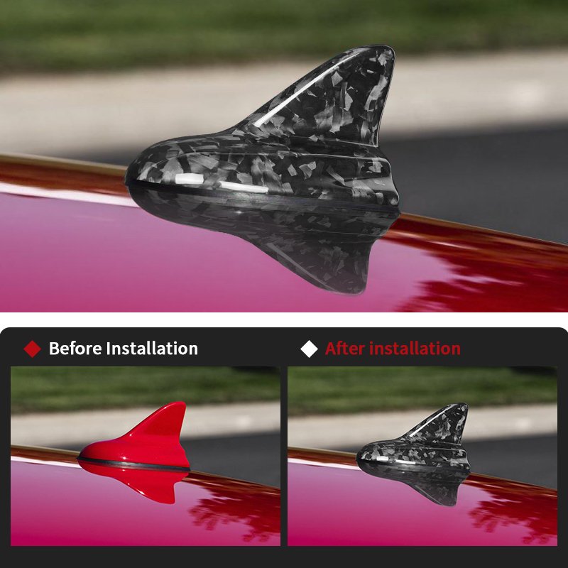 Shasha Carbon Fiber Roof Antenna Decoration Shell Carbon Fiber Car Accessories for Dodge Challenger SRT 2008-2023
