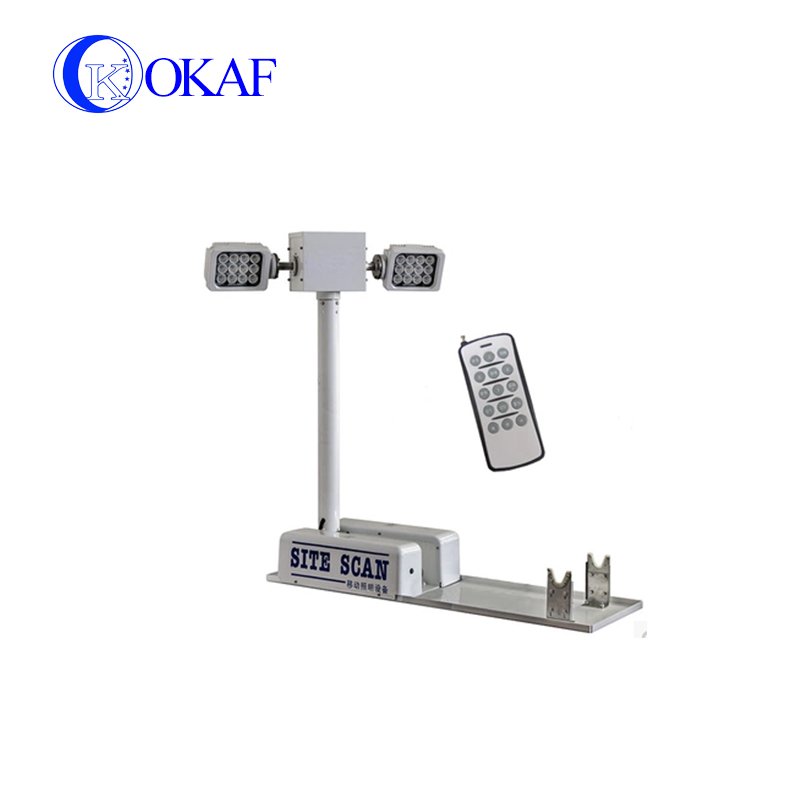 off-road working excavator roof mounted led light mast tower with 2*200W illumination