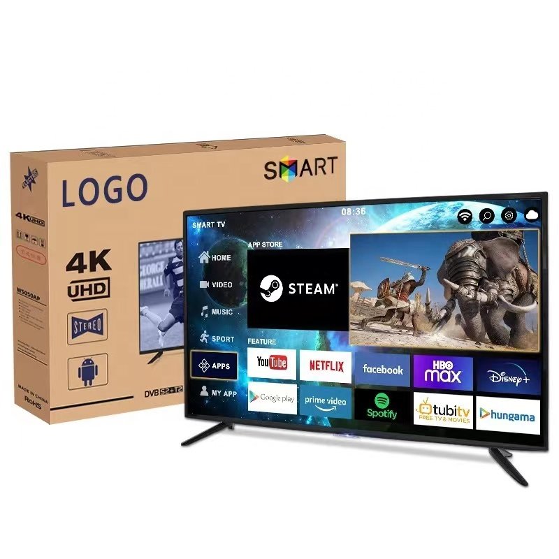 4K LED Android Smart TV China Hot Sale 32 40 42 50 65 75 Inch Flat Screen HD LED TV LCD 32 50 55 Inch Television Black OEM Hotel