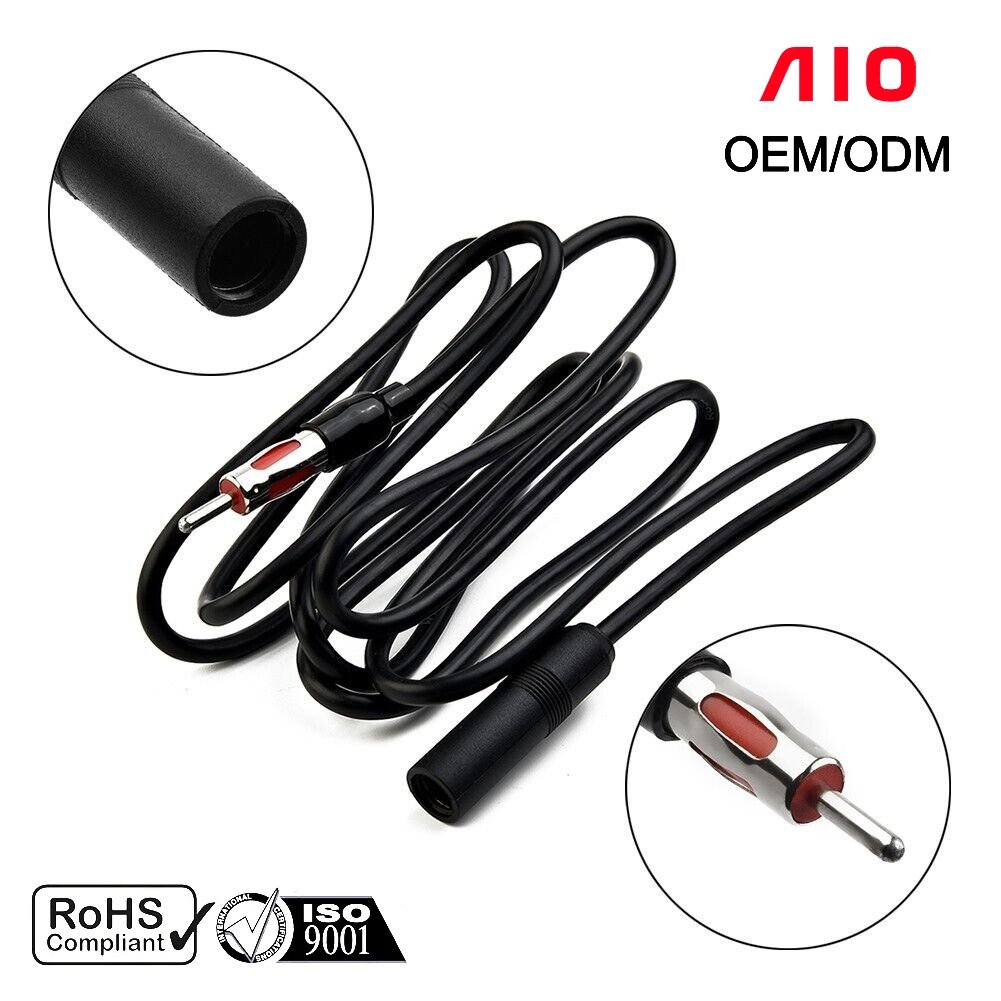 Car Radio Aerial Automobile Female Jack Solderless DIN 41585 Socket Jaso Connector to ISO10599 Antenna Coaxial Cable