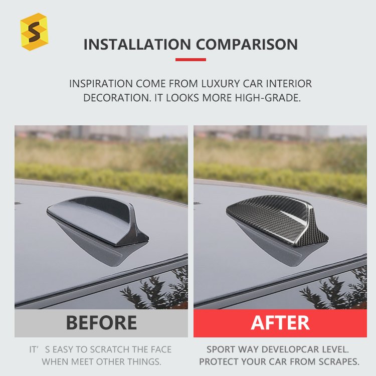 ES Direct Manufacturer Sport Style Fiber Carbon Decorative Car Shark Antenna for MINI E90 E92 M3