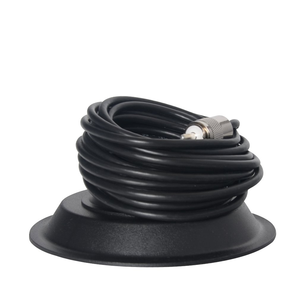 Car Walkie Talkie Accessories PL259 Black Antenna Mount With Connector Socket 5M Feeder Cable 13CM Magnet Base Mobile Radio Car