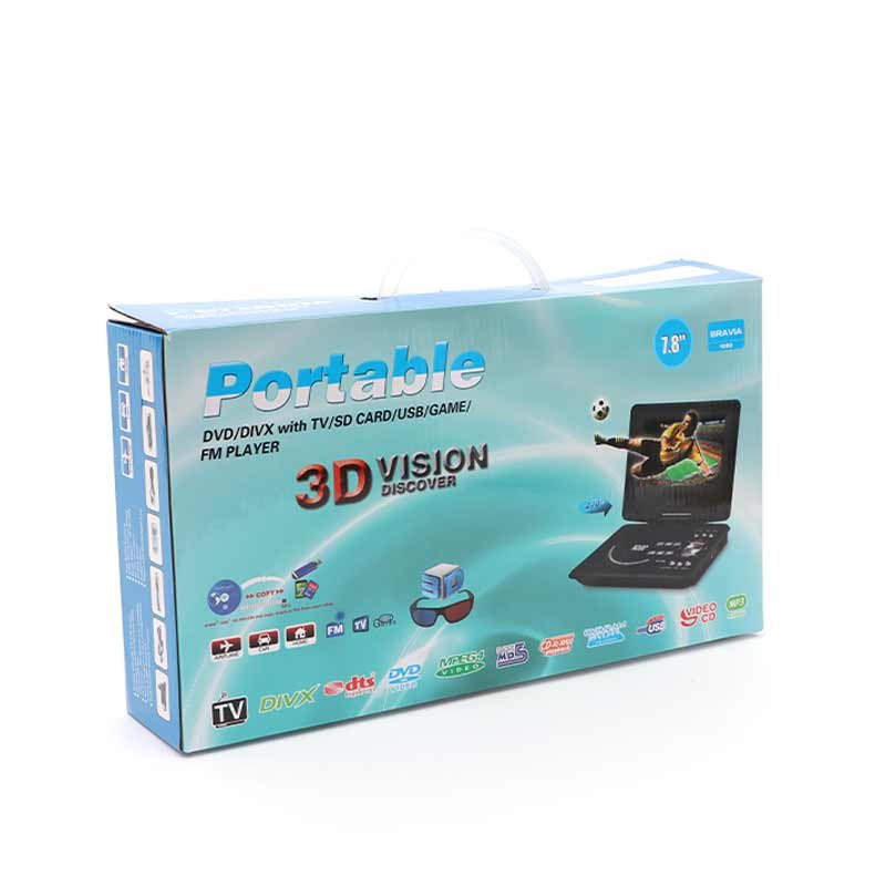 7.5 Inch LED Screen Rechargeable Battery Analog TV USB FM Portable DVD Player