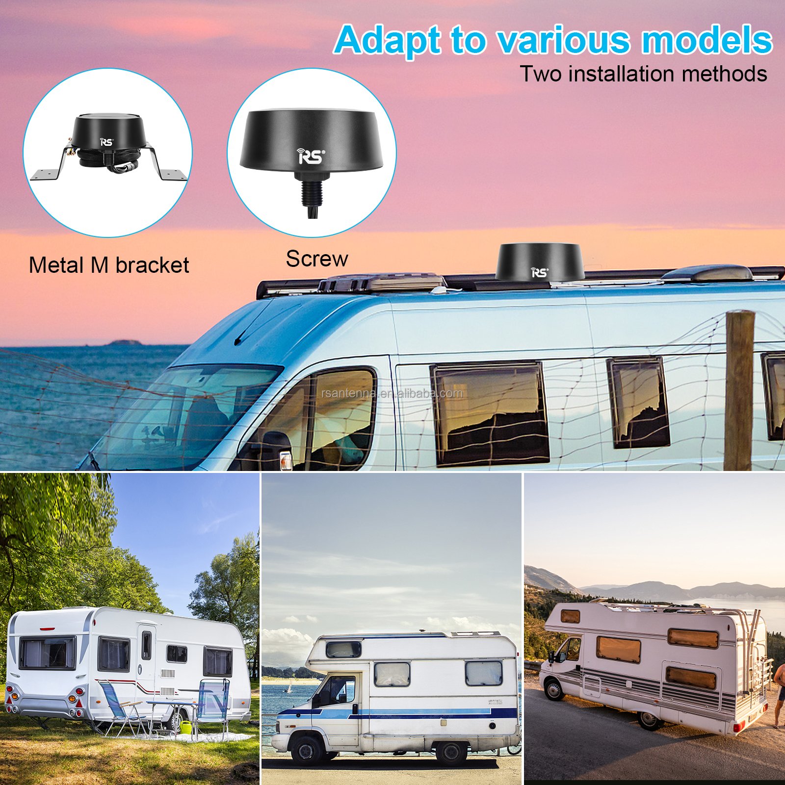 4X4 Outdoor Car Antennas Combination Antennas .High Waterproof IP68 Antennas with Metal Bracket Manufacturer