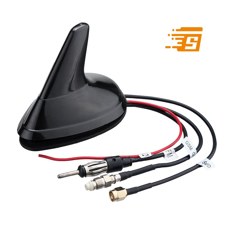 Custom Shangpo OEM ODM ISO9001 Car Antenna TV Antenna Black Universal Auto Car Roof Radio AM/FM Signal Shark Fin Style Aerial