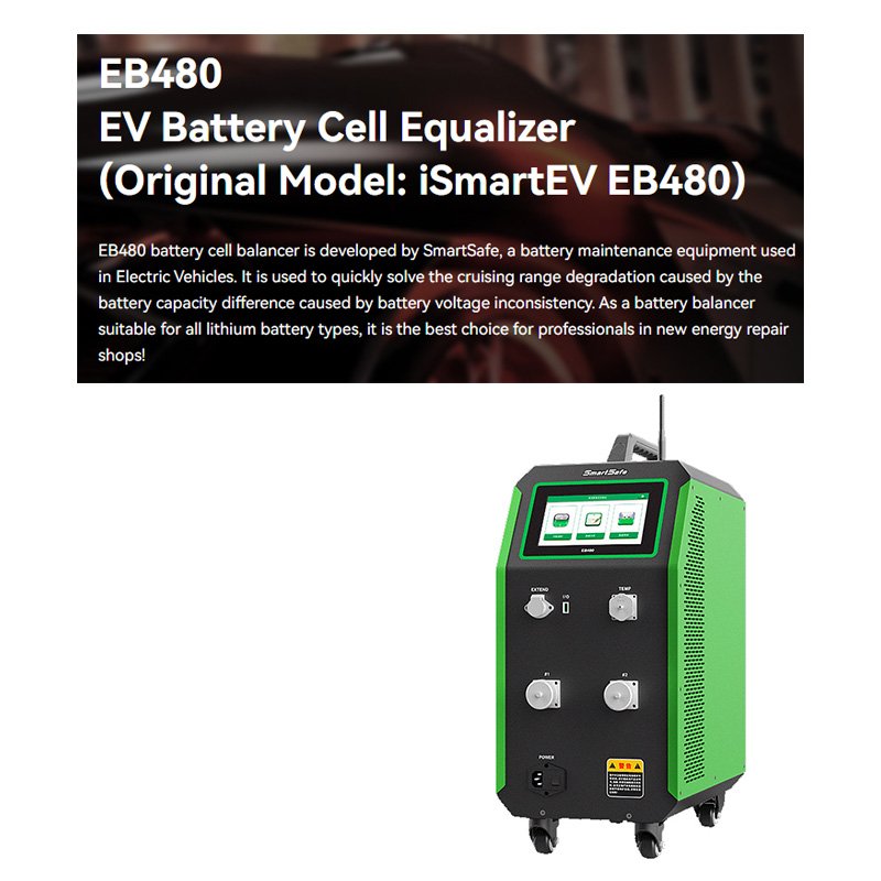 High-Precision SmartSafe EB480 Cell Balancer New Energy Vehicles Lithium Battery Charging and Discharging Diagnostic Tool