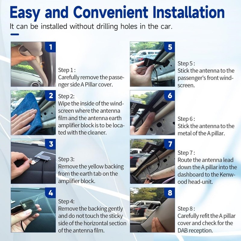 Dab Car Antenna with Signal Stabilization Receiver Am Fm Patch for Car Dab Radio