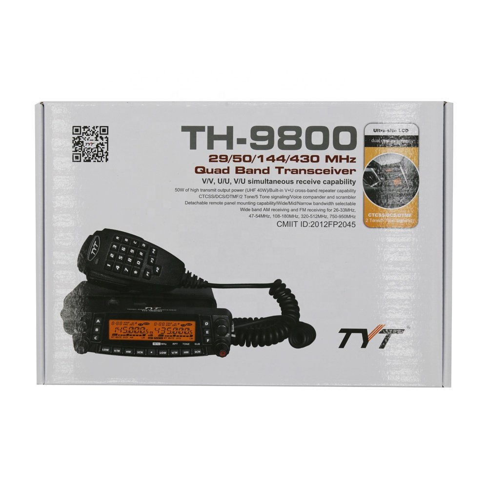FUJIAN TYT TH-9800 Mobile Transceiver 50W Car Radio Mini Transceiver - Repeater 136-174mhz 400-470mhz TYT TH9800 Black 2 Pcs