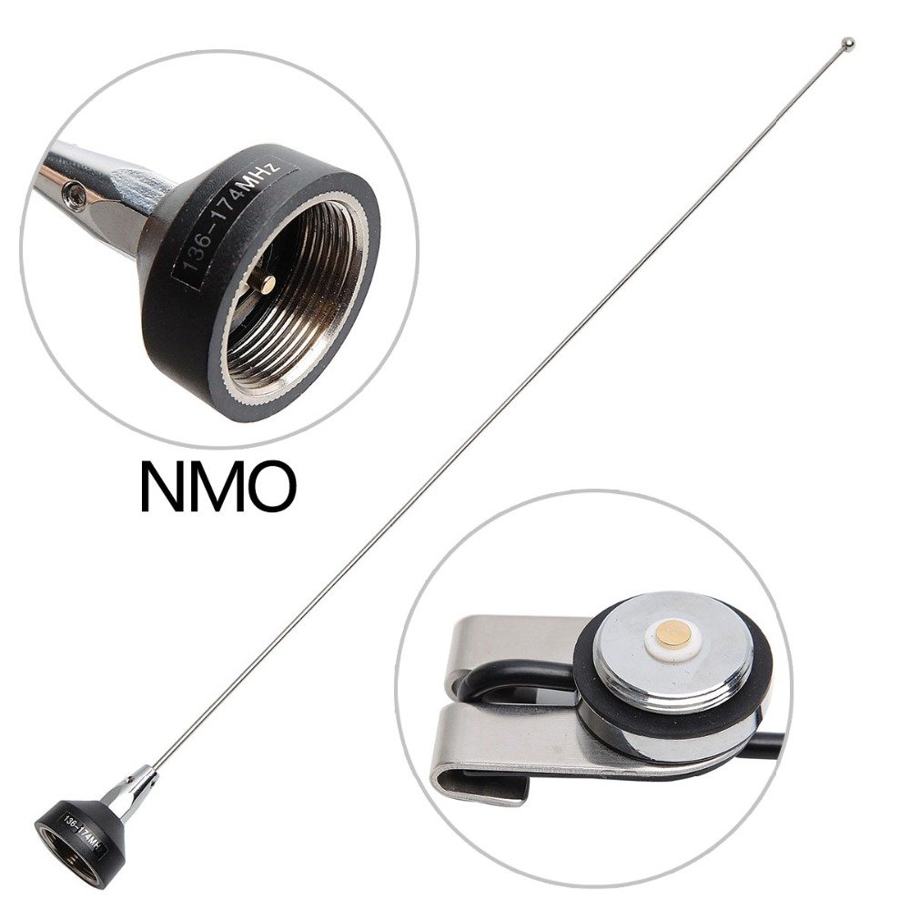 ABBREE NA-37 VHF 136-174MHz NMO Antenna Mount RG-58U 5M/16.4ft Coaxial Cable For Baofeng QYT TYT Car Mobile Ham Radio