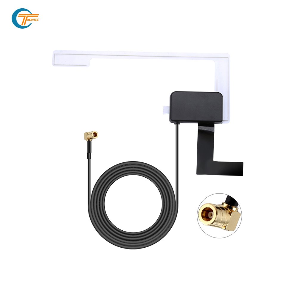 DAB fm am radio Multiband Vehicle-Mounted Antenna Active Transparent Film 3-12V Operation SMB
