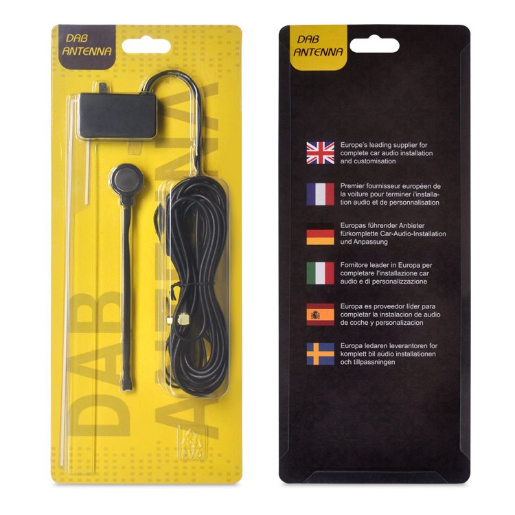 DAB fm am radio Multiband Vehicle-Mounted Antenna Active Transparent Film 3-12V Operation SMB