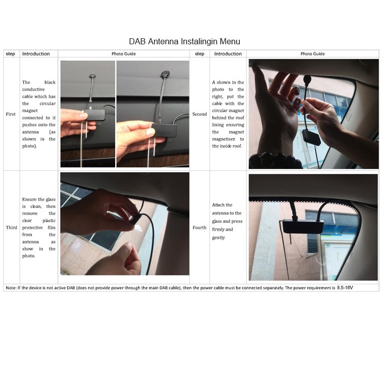 DAB fm am radio Multiband Vehicle-Mounted Antenna Active Transparent Film 3-12V Operation SMB