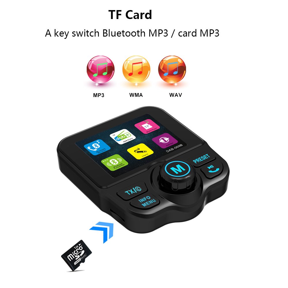High Quality Auto Scan Radio 2.4"TFT Bluetooth 4.2 Car bluetooth Adapter Usb Charger Wireless Car Adapter with Active Antenna