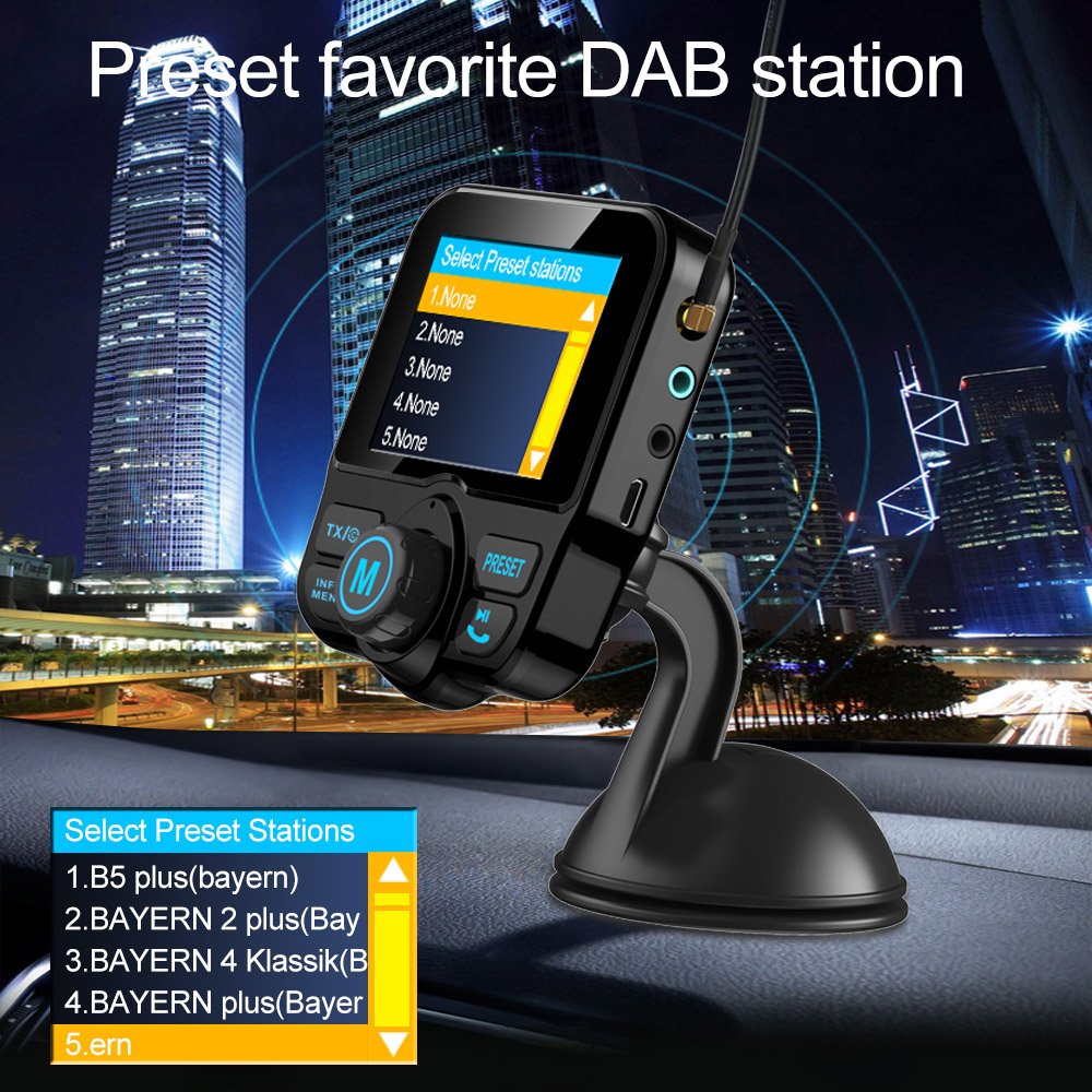 High Quality Auto Scan Radio 2.4"TFT Bluetooth 4.2 Car bluetooth Adapter Usb Charger Wireless Car Adapter with Active Antenna