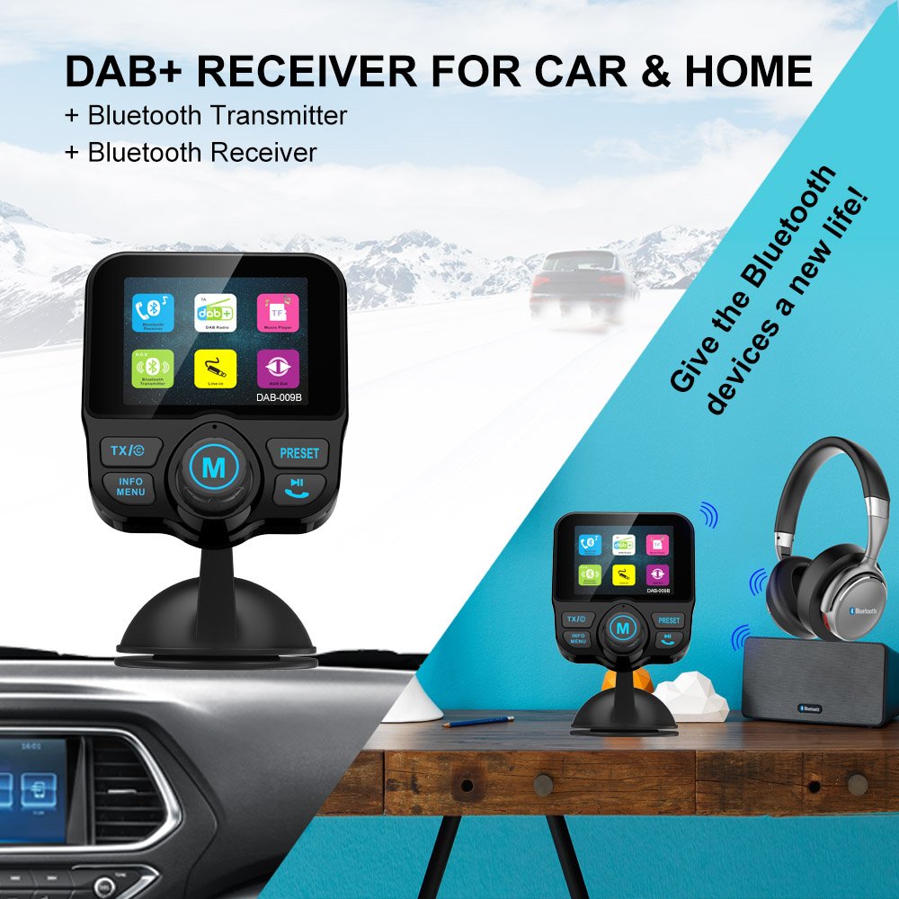 High Quality Auto Scan Radio 2.4"TFT Bluetooth 4.2 Car bluetooth Adapter Usb Charger Wireless Car Adapter with Active Antenna