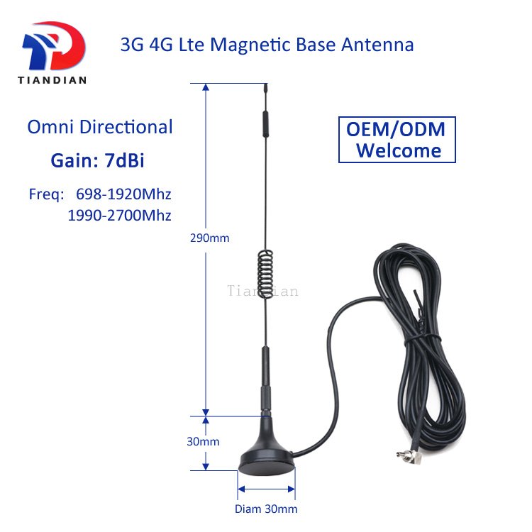 Long Range 800Mhz car radio 3g Antenna signal booster sucker TS9 7dbi lte 4g antenna
