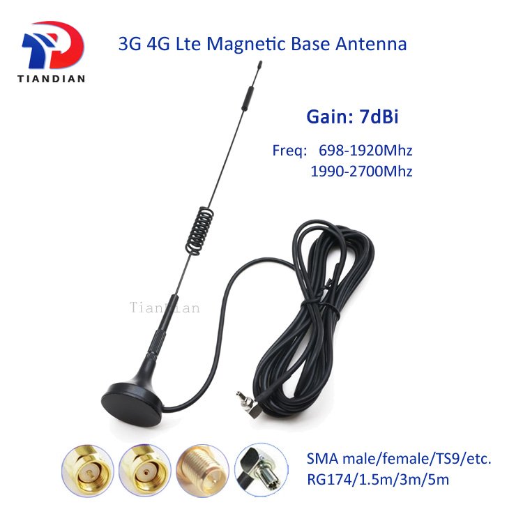 Long Range 800Mhz car radio 3g Antenna signal booster sucker TS9 7dbi lte 4g antenna