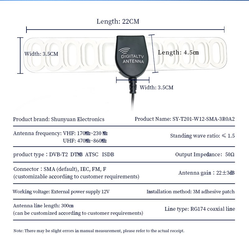 High Definition Glass Digital TV Antenna TV Full Standard Antenna Enhances signal Reception and Transmission Stability