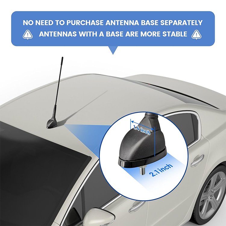 Abiram General Purpose 9 "AM/FM Top/side Mount Antenna for Automotive Truck Installation