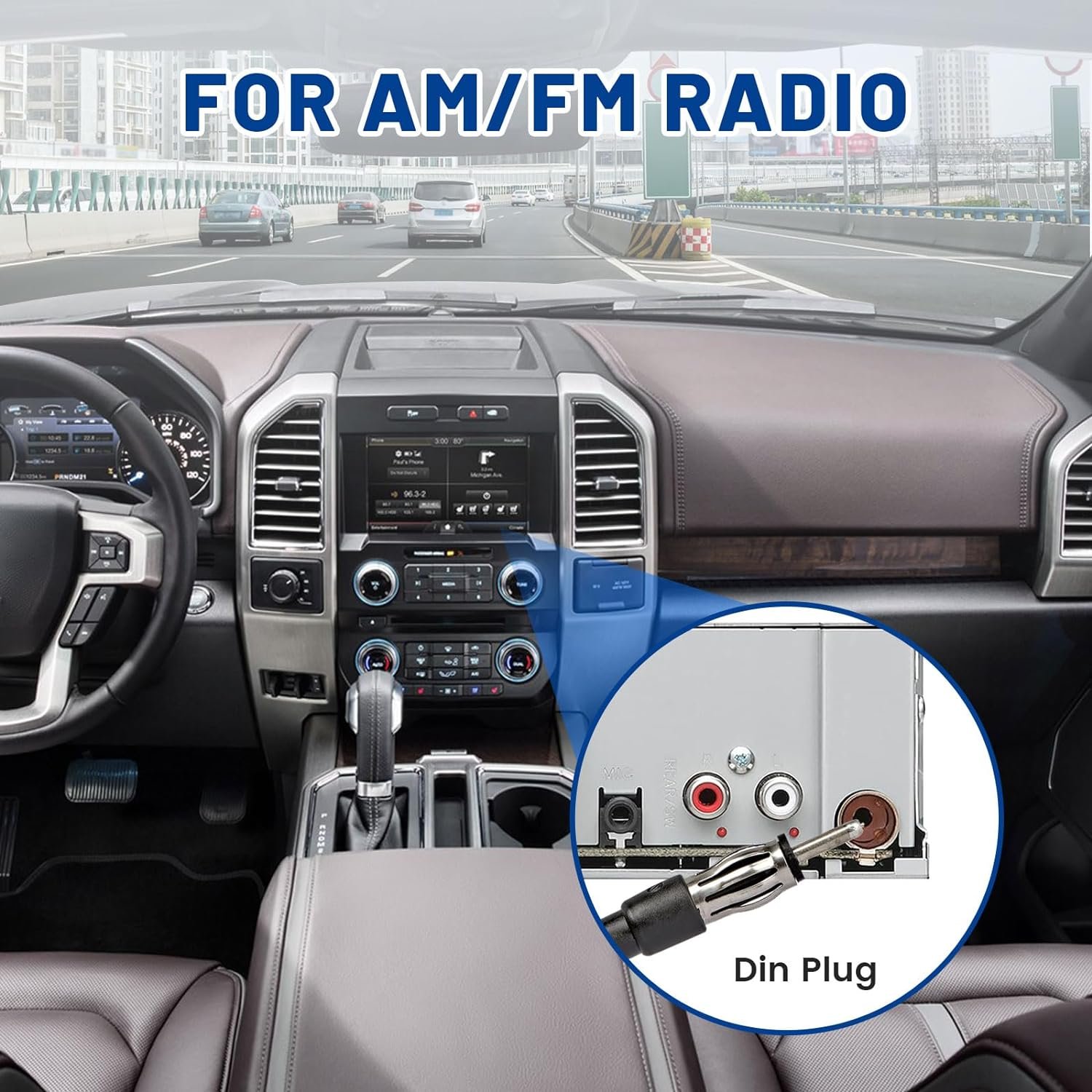 Abiram General Purpose 9 "AM/FM Top/side Mount Antenna for Automotive Truck Installation
