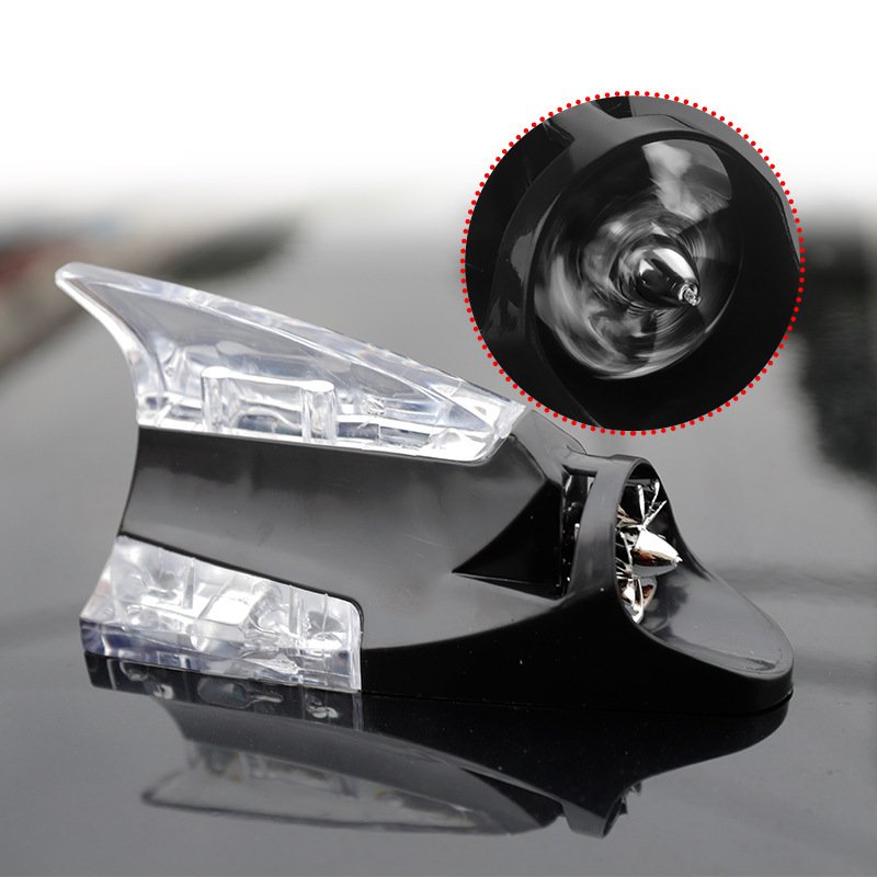 Wind Power Shark Fin Antenna Universal LED Colorful Lights Auto Decorative Aerials Roof Antennas