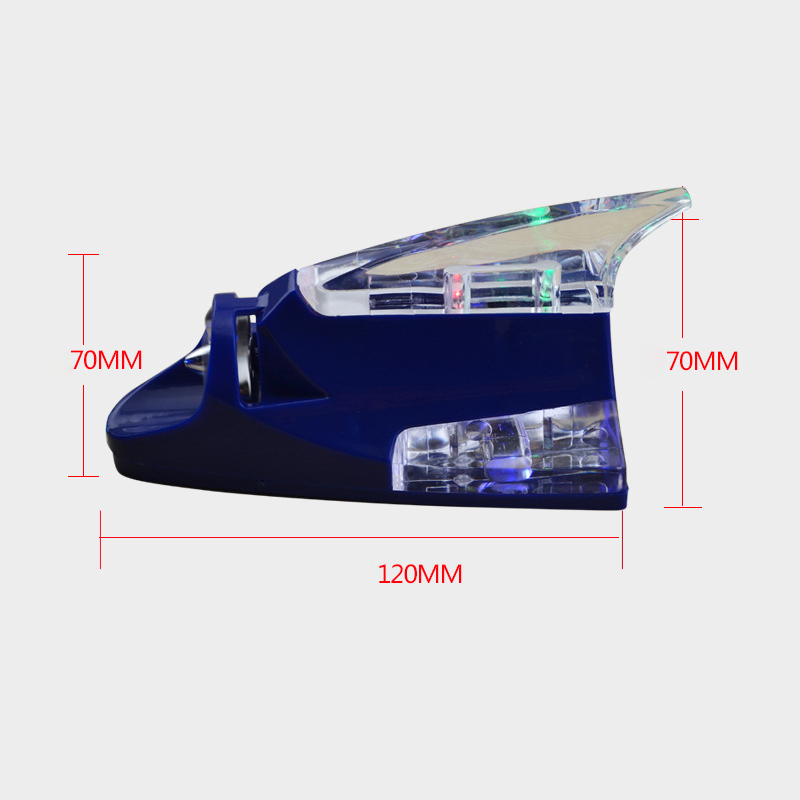 Wind Power Shark Fin Antenna Universal LED Colorful Lights Auto Decorative Aerials Roof Antennas