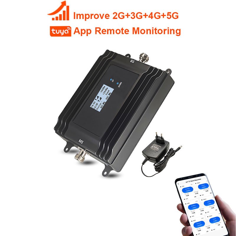 EasyBoost 850/1900/AWS1700Mhz 2G 3G 4G Repeater Tri Band Signal Booster B2 B4 B5 Digital LCD Full Kit Coverage Up to 800M2