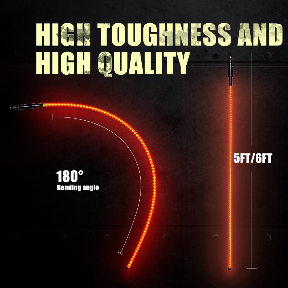 Factory Price Led Whip for ATV UTV RZR SXS RGB LED Safety Flag by Remote Control With Milk Tube LED Car Antenna Flag Light