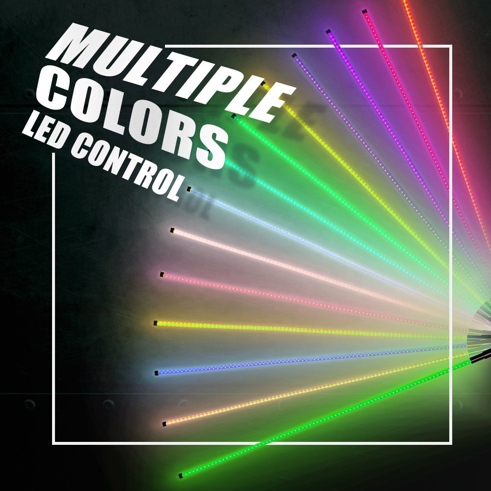 Factory Price Led Whip for ATV UTV RZR SXS RGB LED Safety Flag by Remote Control With Milk Tube LED Car Antenna Flag Light