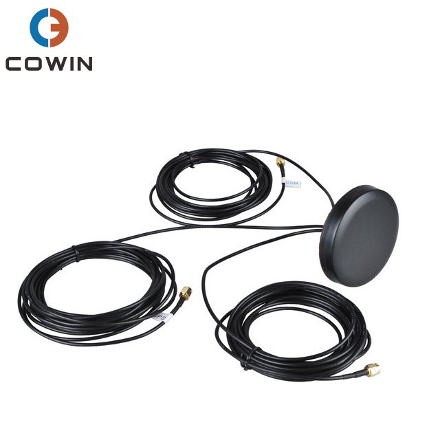 Active Combo Round Magnetic Mount Tracker External Car GSM GPS Antenna With RG174 Cable 3M SMA