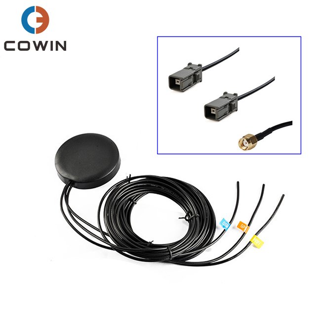 Active Combo Round Magnetic Mount Tracker External Car GSM GPS Antenna With RG174 Cable 3M SMA