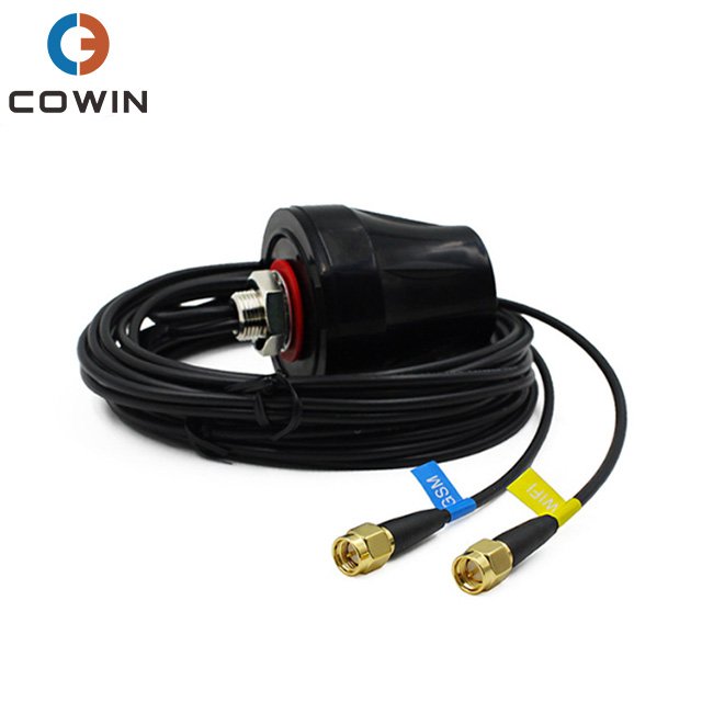 Active Combo Round Magnetic Mount Tracker External Car GSM GPS Antenna With RG174 Cable 3M SMA