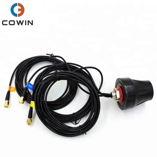 Active Combo Round Magnetic Mount Tracker External Car GSM GPS Antenna With RG174 Cable 3M SMA