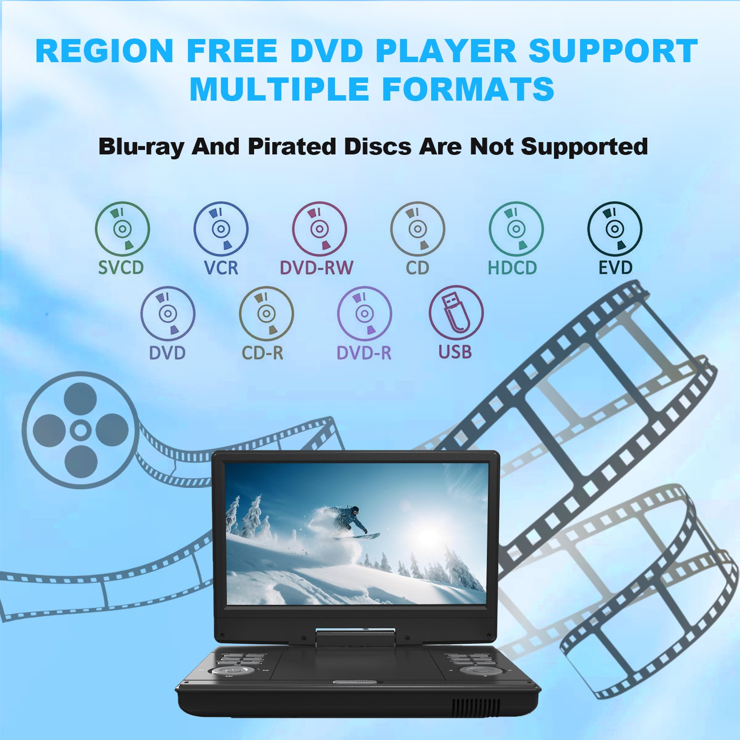 12 Inch More Realistic Audio Experience Wholesale Portable Dvd and Vcd Player