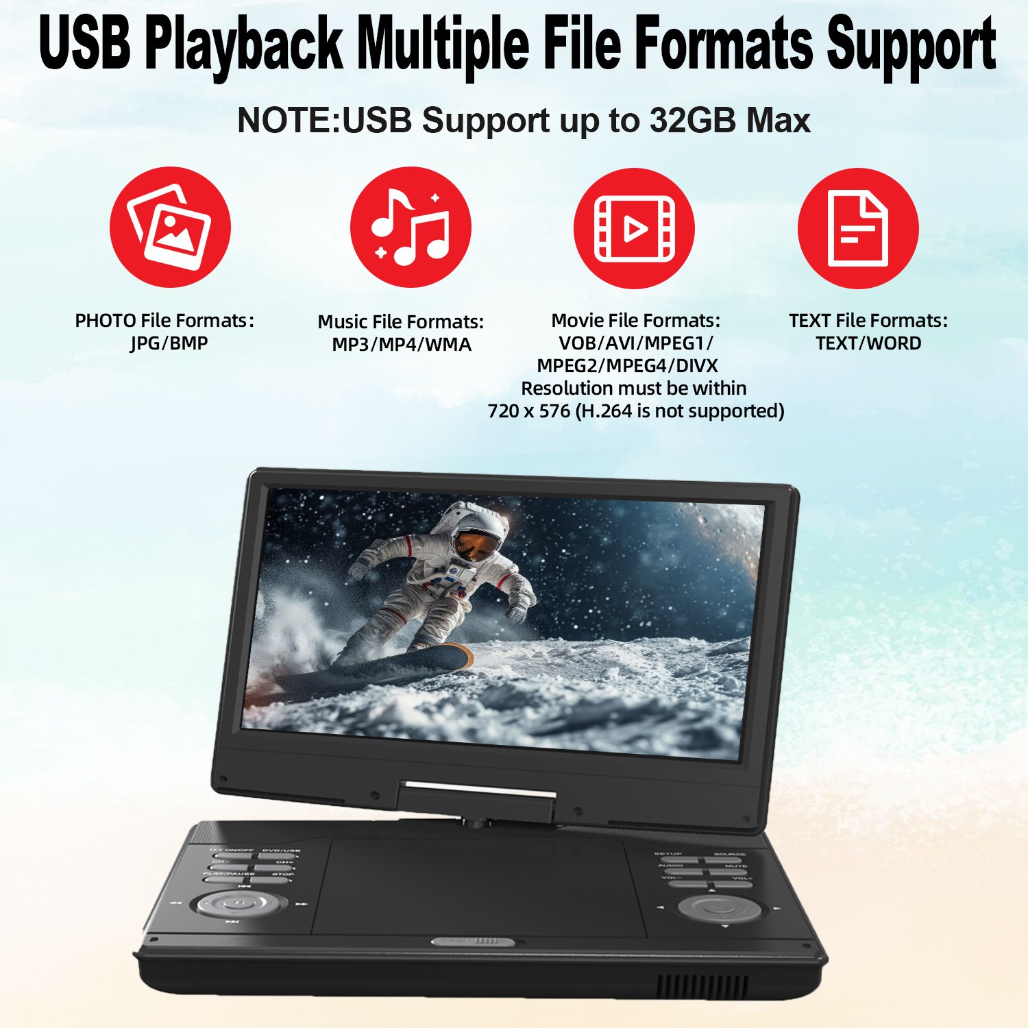 12 Inch More Realistic Audio Experience Wholesale Portable Dvd and Vcd Player