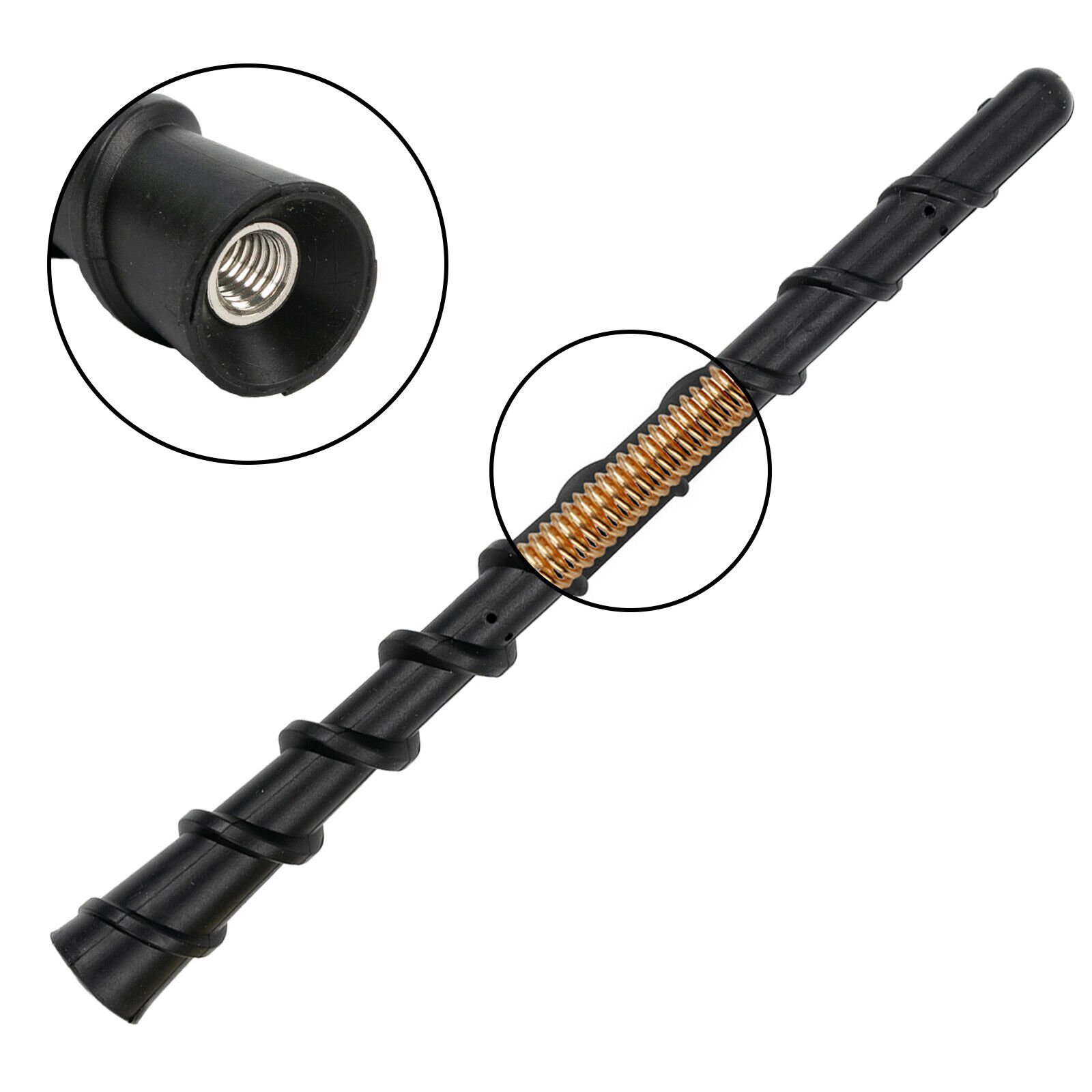 Universal 7" Short Rubber Antenna Mast for Car AM/FM Radio Signal Spiral Antenna for Dod Jeep Chrysler Fiat Vehicles