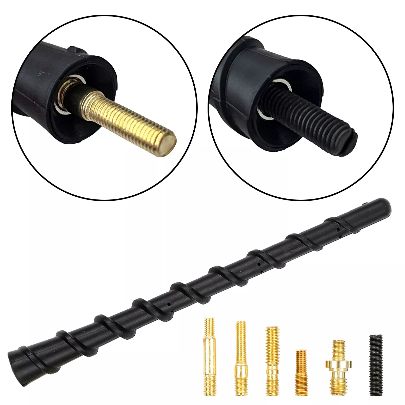Universal 7" Short Rubber Antenna Mast for Car AM/FM Radio Signal Spiral Antenna for Dod Jeep Chrysler Fiat Vehicles